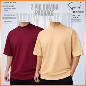𝐌𝐨𝐜𝐤 𝐍𝐞𝐜𝐤 𝐃𝐫𝐨𝐩 𝐒𝐡𝐨𝐮𝐥𝐝𝐞𝐫 _ 2 pic Combo Offer 200+ GSM_ 𝑻𝒆𝒓𝒓𝒚 𝑪𝒐𝒕𝒕𝒐𝒏 𝒇𝒂𝒃𝒓𝒊𝒄 - Maroon - Cream