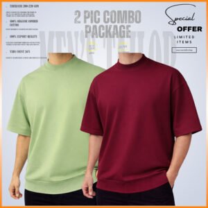 𝐌𝐨𝐜𝐤 𝐍𝐞𝐜𝐤 𝐃𝐫𝐨𝐩 𝐒𝐡𝐨𝐮𝐥𝐝𝐞𝐫 _ 2 pic Combo Offer 200+ GSM_ 𝑻𝒆𝒓𝒓𝒚 𝑪𝒐𝒕𝒕𝒐𝒏 𝒇𝒂𝒃𝒓𝒊𝒄 - Sage Green - Maroon